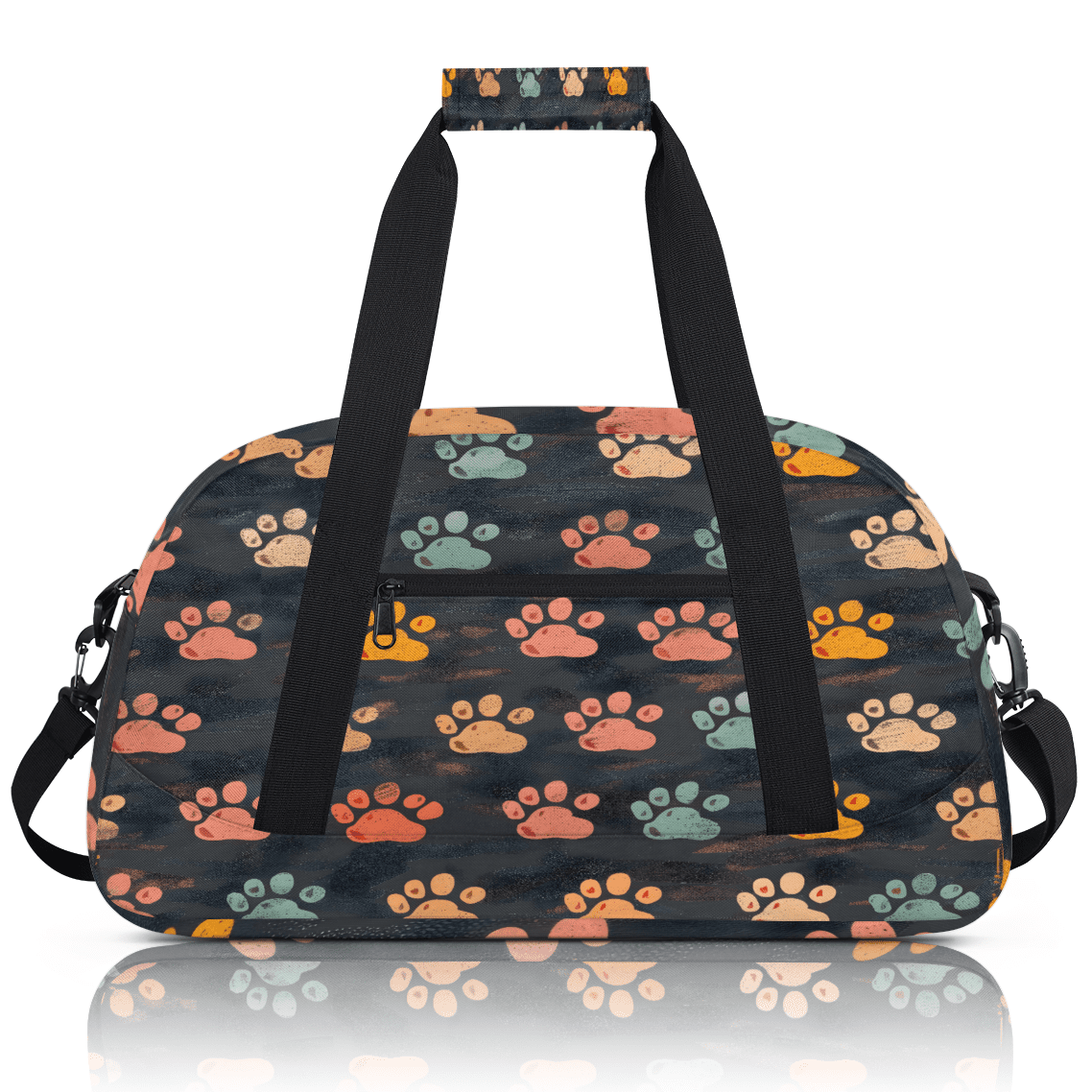 Herdesigns Sports Duffle Bags Travel Duffle Bag Gym Bag Paw Print Cute Puppy Dog Paw Weekender Travel Bag Waterproof Overnight Bag Carry On Travel Tote Bag Dance Bags