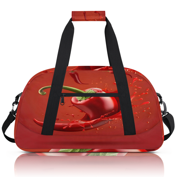 Herdesigns Sports Duffle Bags Travel Duffle Bag Gym Bag Red Chilli Pepper Tabasco Weekender Travel Bag Waterproof Overnight Bag Carry On Travel Tote Bag Dance Bags