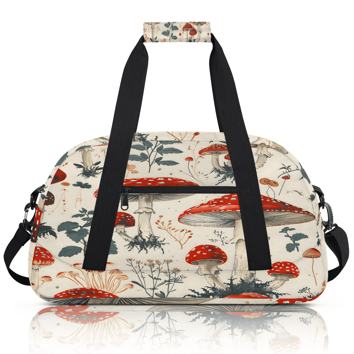 Herdesigns Sports Duffle Bags Travel Duffle Bag Gym Bag Red Mushroom Weekender Travel Bag Waterproof Overnight Bag Carry On Travel Tote Bag Dance Bags