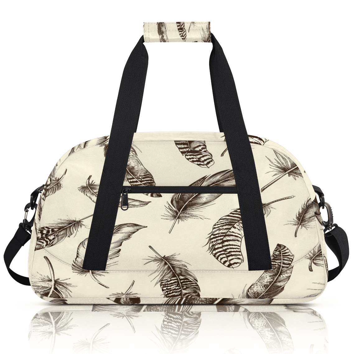 Herdesigns Sports Duffle Bags Travel Duffle Bag Gym Bag Retro Feather Weekender Travel Bag Waterproof Overnight Bag Carry On Travel Tote Bag Dance Bags
