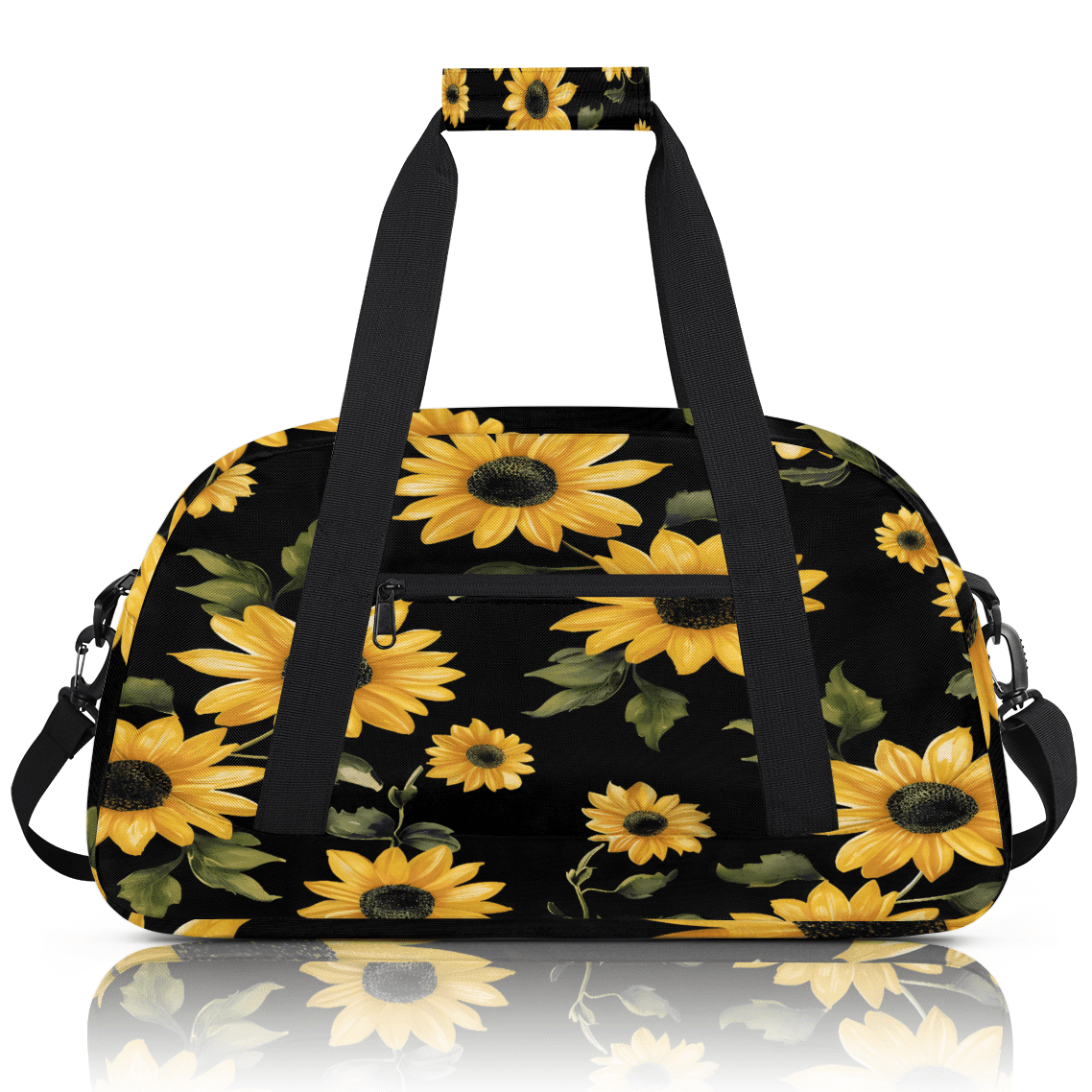 Herdesigns Sports Duffle Bags Travel Duffle Bag Gym Bag Retro Sunflowers Floral Weekender Travel Bag Waterproof Overnight Bag Carry On Travel Tote Bag Dance Bags