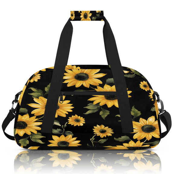 Herdesigns Sports Duffle Bags Travel Duffle Bag Gym Bag Retro Sunflowers Floral Weekender Travel Bag Waterproof Overnight Bag Carry On Travel Tote Bag Dance Bags