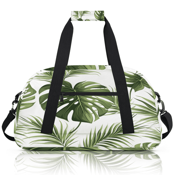 Herdesigns Sports Duffle Bags Travel Duffle Bag Gym Bag Tropical Plant Palm Leaves Weekender Travel Bag Waterproof Overnight Bag Carry On Travel Tote Bag Dance Bags
