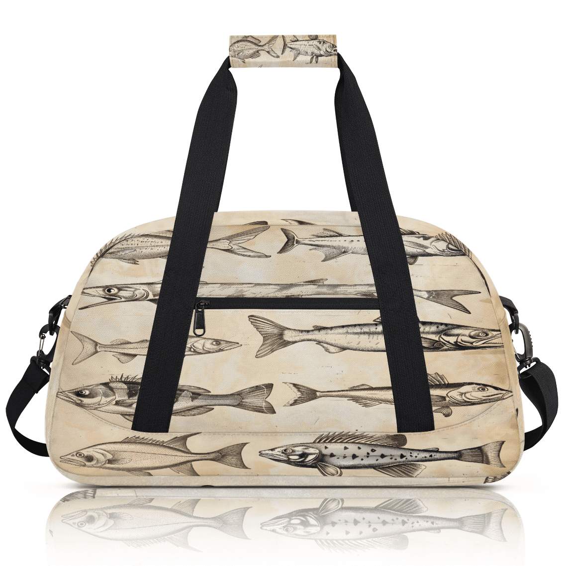 Herdesigns Sports Duffle Bags Travel Duffle Bag Gym Bag Vintage Fish Weekender Travel Bag Waterproof Overnight Bag Carry On Travel Tote Bag Dance Bags
