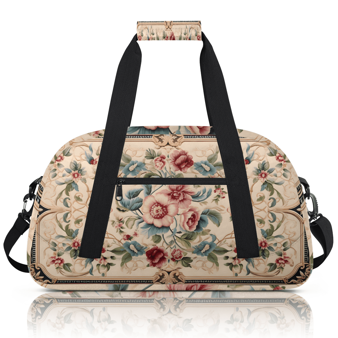 Herdesigns Sports Duffle Bags Travel Duffle Bag Gym Bag Vintage Floral Boho Weekender Travel Bag Waterproof Overnight Bag Carry On Travel Tote Bag Dance Bags