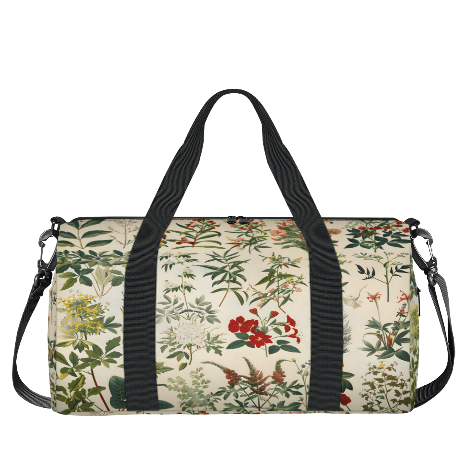 Herdesigns Spring Summer Floral Vintage Wildflower Gym Bag for Women, Duffle Bag for Travel Sport, Lightweight Waterproof Carry on Weekender Overnight Dance Yoga Workout Bags