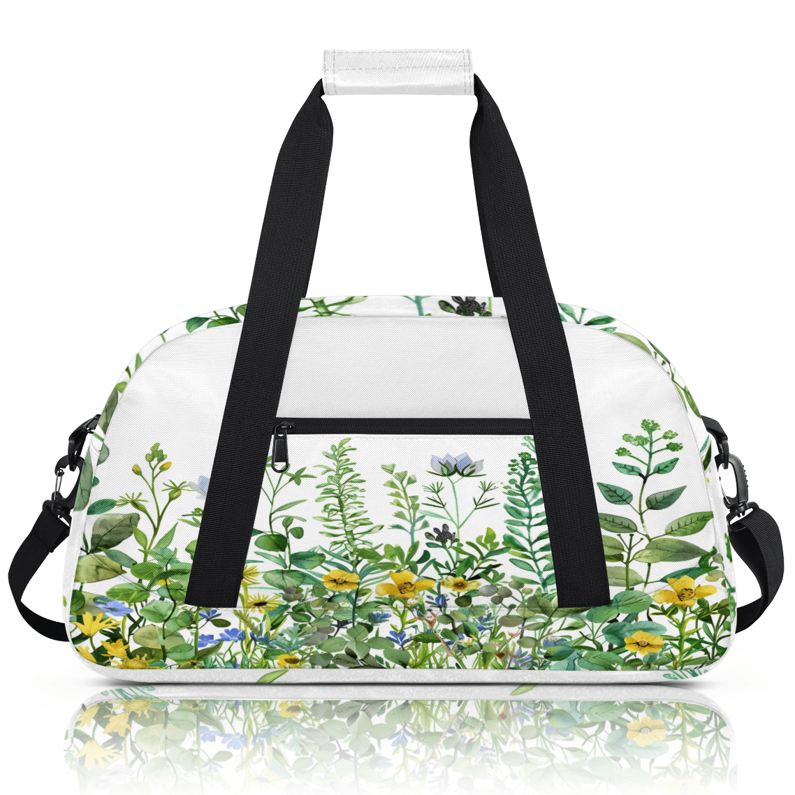 Herdesigns Spring Wildflowers Sports Duffle Bag for Women & Men, Gym Bag Dance Bag Overnight Bag Carry On Weekender Travel Bag