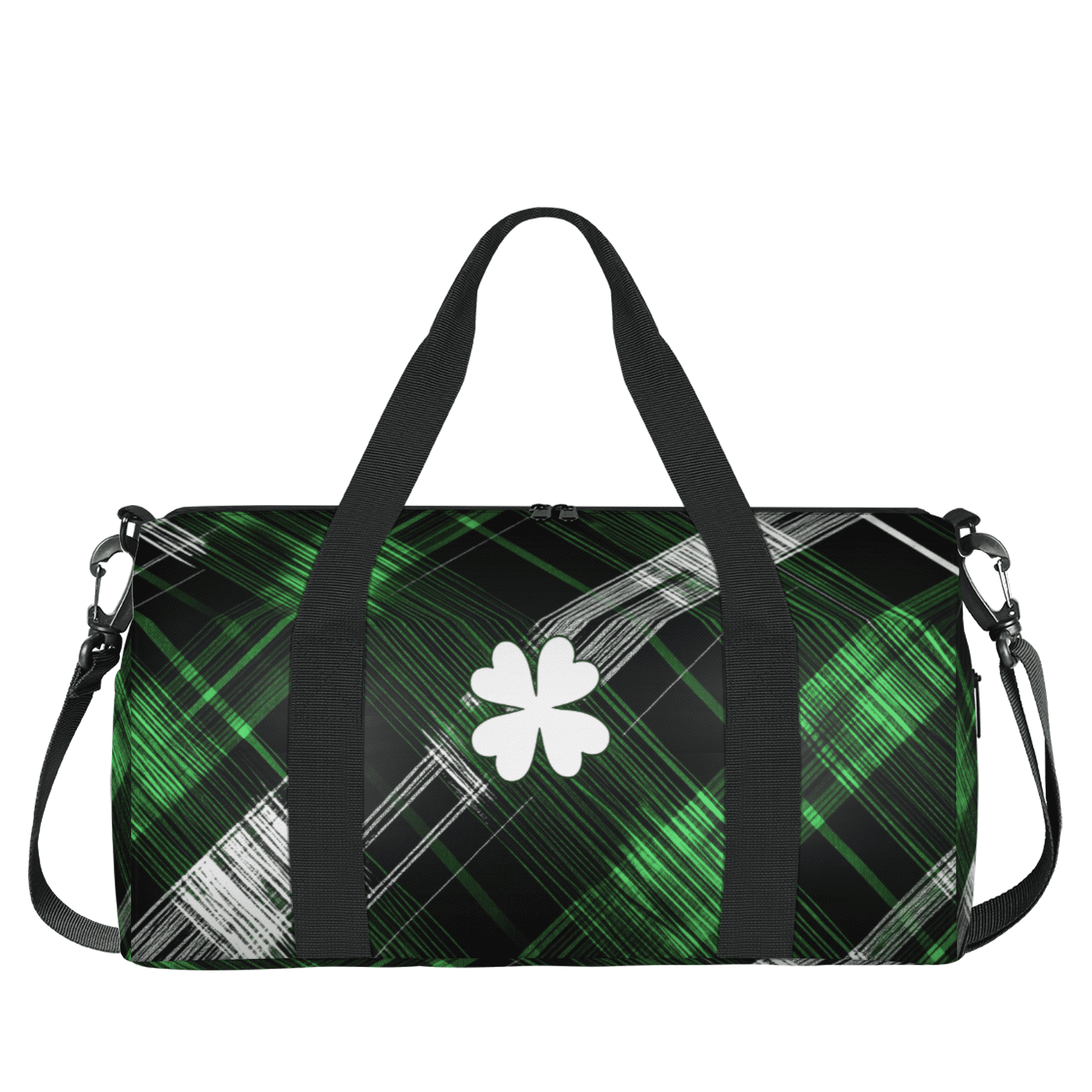 Herdesigns St Patrick's Day Lucky Shamrock Gym Bag for Women, Duffle Bag for Travel Sport, Lightweight Waterproof Carry on Weekender Overnight Dance Yoga Workout Bags
