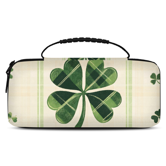 Herdesigns St Patrick's Day Shamrock Carrying Case for Nintendo Switch 2 with 20 Game Card Slots, Portable Travel Carry Case for Accessories and Console