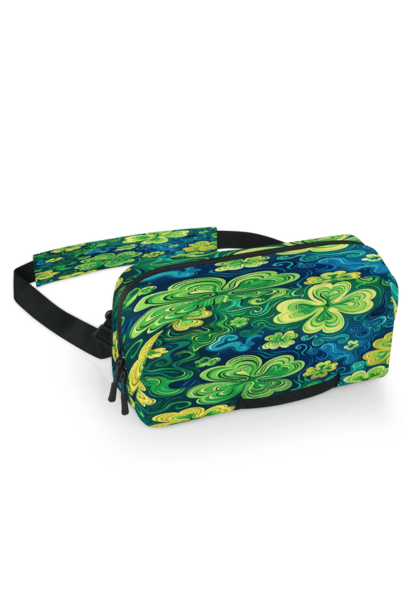 St Patricks Day Carrying Case Bag for Gaming Console, Waterproof Travel Crossbody Sling Bag Compatible with Nintendo Switch 2, Adjustable Shoulder Strap Chest Bag, Lucky Clover Shamrock