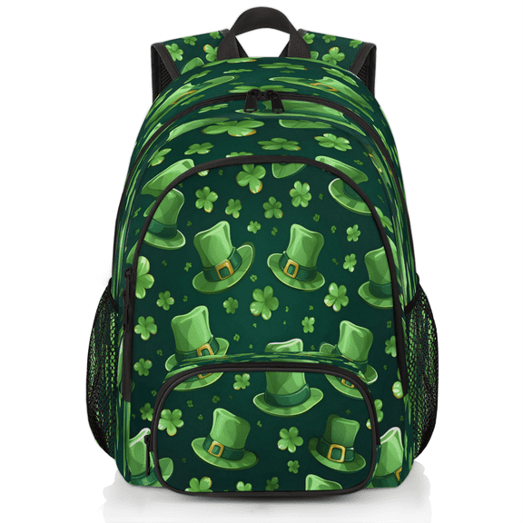 Herdesigns St Patricks Day Shamrock Luck Hat Laptop Backpack for Women Men, Work Computer Backpacks, 18.3 Inch Large Computer Nurse Teacher Bags Travel Casual Daypack