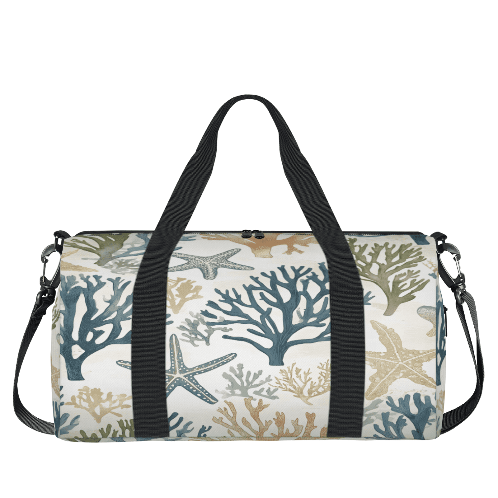 Herdesigns Starfish Beach Gym Bag for Women, Cute Duffle Bag for Travel Sport, Lightweight Waterproof Carry on Weekender Overnight Dance Yoga Workout Bags