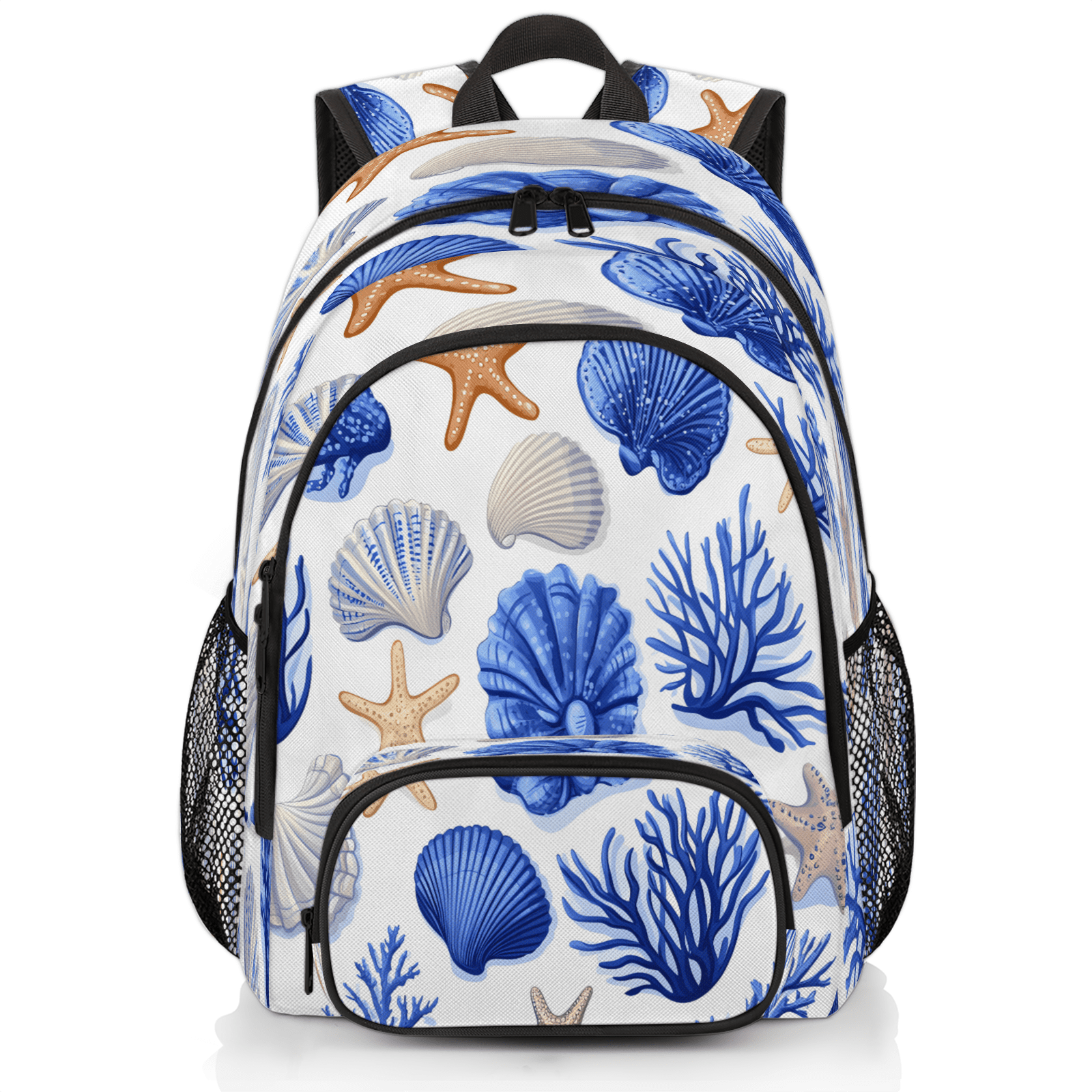 Herdesigns Starfish and Seashells Laptop Backpack for Women Men, 18.3 ...