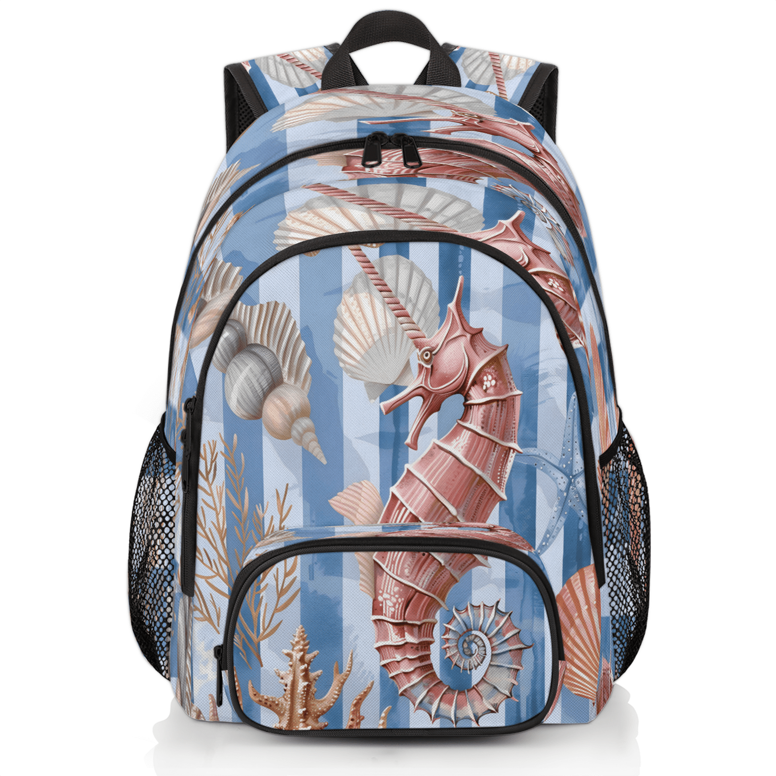 Herdesigns Starfish Shell And Seahorse Beach Theme Laptop Backpack for ...
