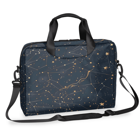 Herdesigns Starry Universe Constellation Galaxy Space Laptop Bag for Women Men, Computer Case Briefcase Messenger Bags, 15-15.6 inch Laptop Sleeve Shoulder Bag