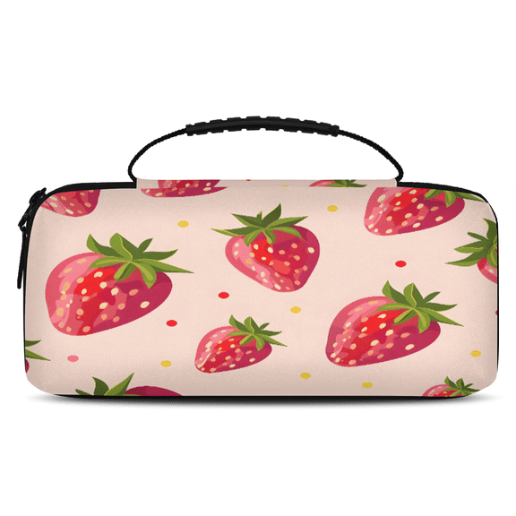 Herdesigns Strawberry Carry Case Compatible with Nintendo Switch 2, with 20 Game Card Slots, Strawberries Portable Travel Carrying Case Pouch for Accessories & Games