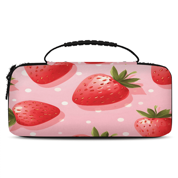 Herdesigns Strawberry Carry Case Compatible with Nintendo Switch 2, with 20 Game Card Slots, Summer Fruit Portable Travel Carrying Case Pouch for Accessories & Games