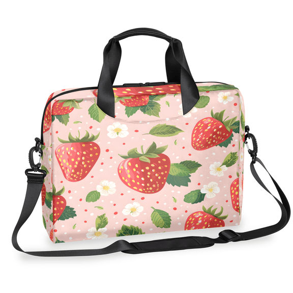 Herdesigns Strawberry Laptop Bag for Women Men, Computer Case Briefcase Messenger Bags, 15-15.6 inch Laptop Sleeve Shoulder Bag