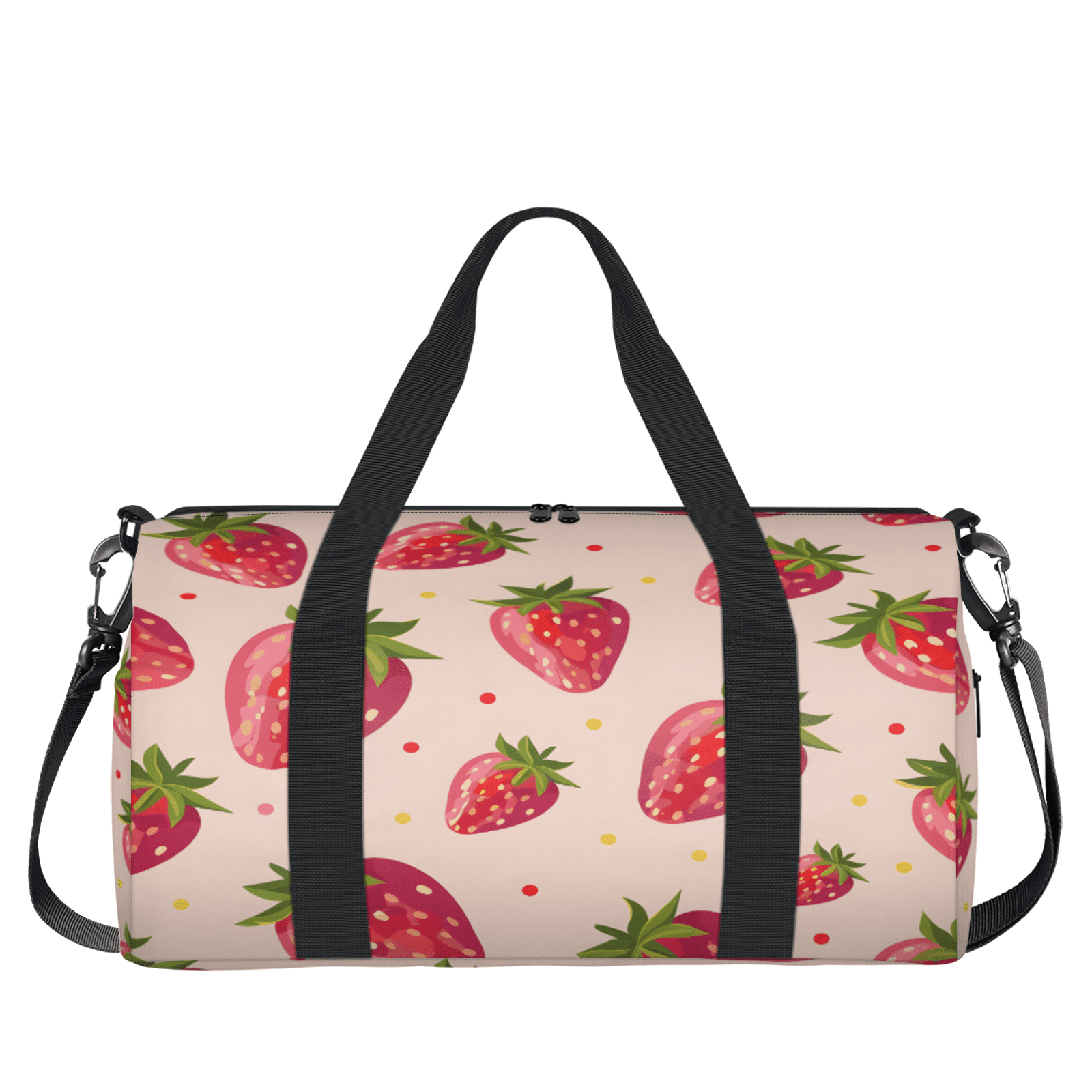 Herdesigns Strawberry Travel Duffle Bag Sports Yoga Weekender Overnight Carry on Workout Bags Lightweight Waterproof Gym Tote Bag for Women Strawberries