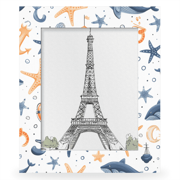 Herdesigns Beach Coastal 11x14 Photo Frame, Ocean Theme Wooden Picture Frame Fits 11x14in Photo, Wall Hanging or Tabletop Display