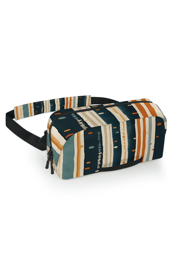 Striped Carrying Case Bag for Gaming Console, Waterproof Travel Crossbody Sling Bag Compatible with Nintendo Switch 2, Adjustable Shoulder Strap Chest Bag, Striped Design