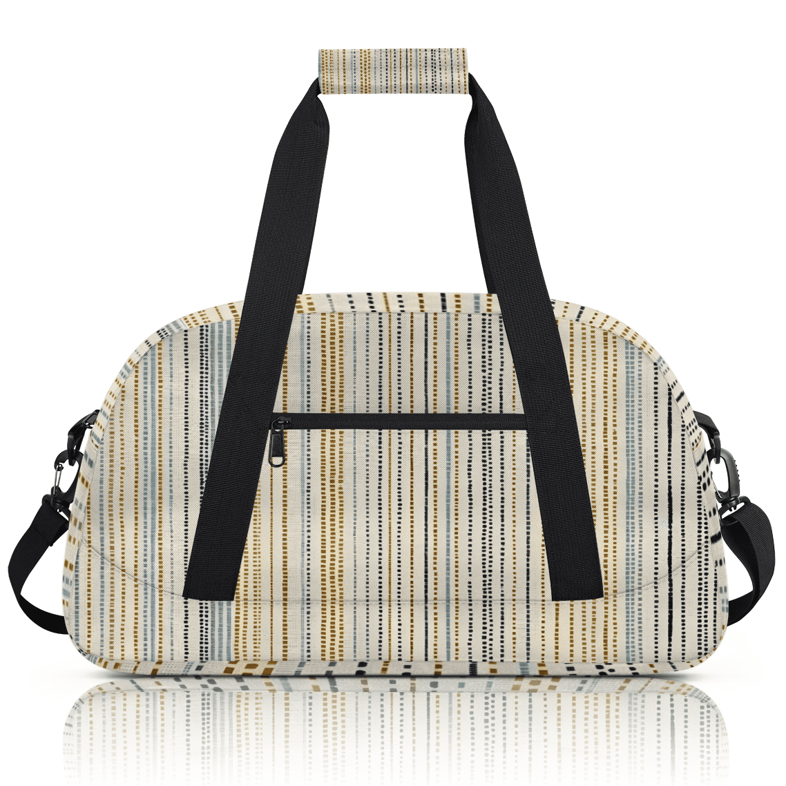 Herdesigns Striped Sports Duffle Bag for Women & Men, Modern Style Gym Bag Dance Bag Overnight Bag Carry On Weekender Travel Bag