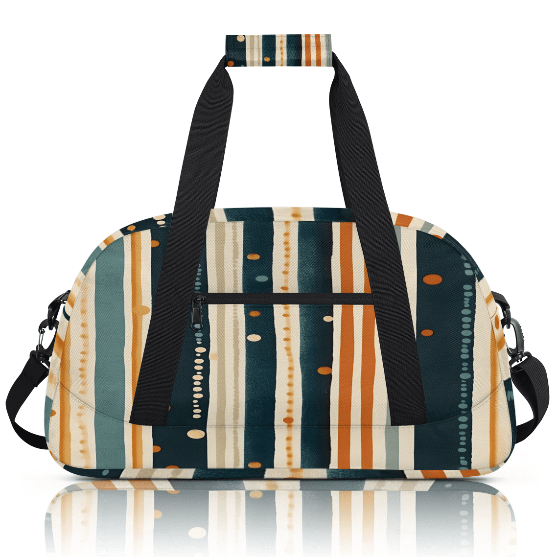 Herdesigns Striped Sports Duffle Bag for Women & Men, Striped Design Gym Bag Dance Bag Overnight Bag Carry On Weekender Travel Bag