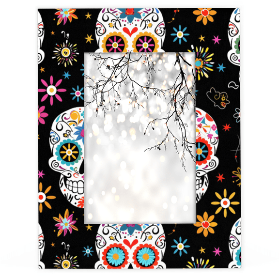 Herdesigns Sugar Skull 4x6 Picture Frame Wood Photo Frame Table Display or Wall Hanging Decoration for Vertical or Horizontal Display