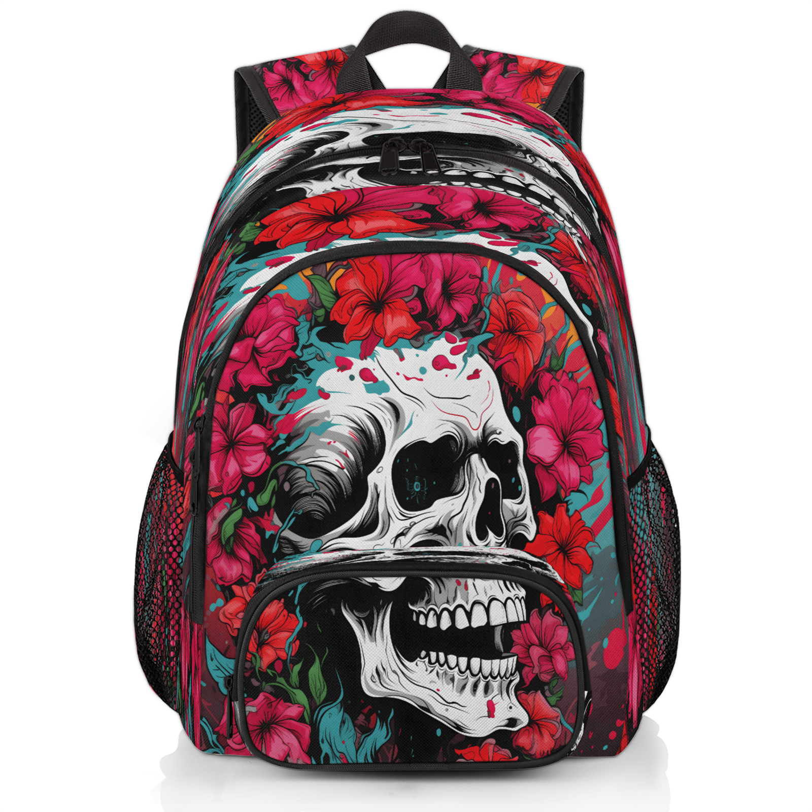 Herdesigns Sugar Skull Floral Gothic Laptop Backpack for Women Men ...