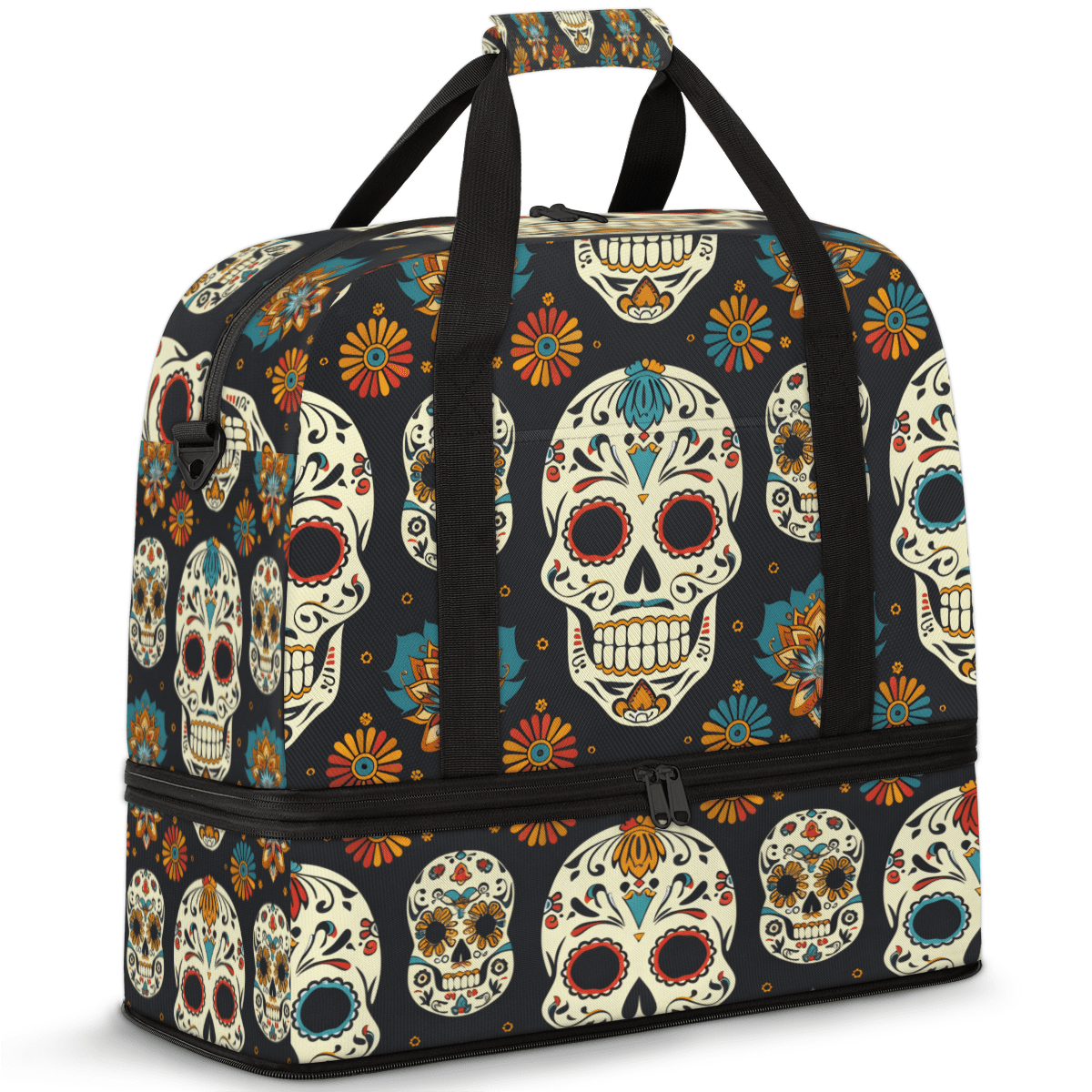 dead skulls travel duffel bag Luggage Sports Gym Bag With Shoes Compartment Large Capacity Lightweight Duffle Bag For Men Women Herdesigns Sugar Skull Travel Duffel