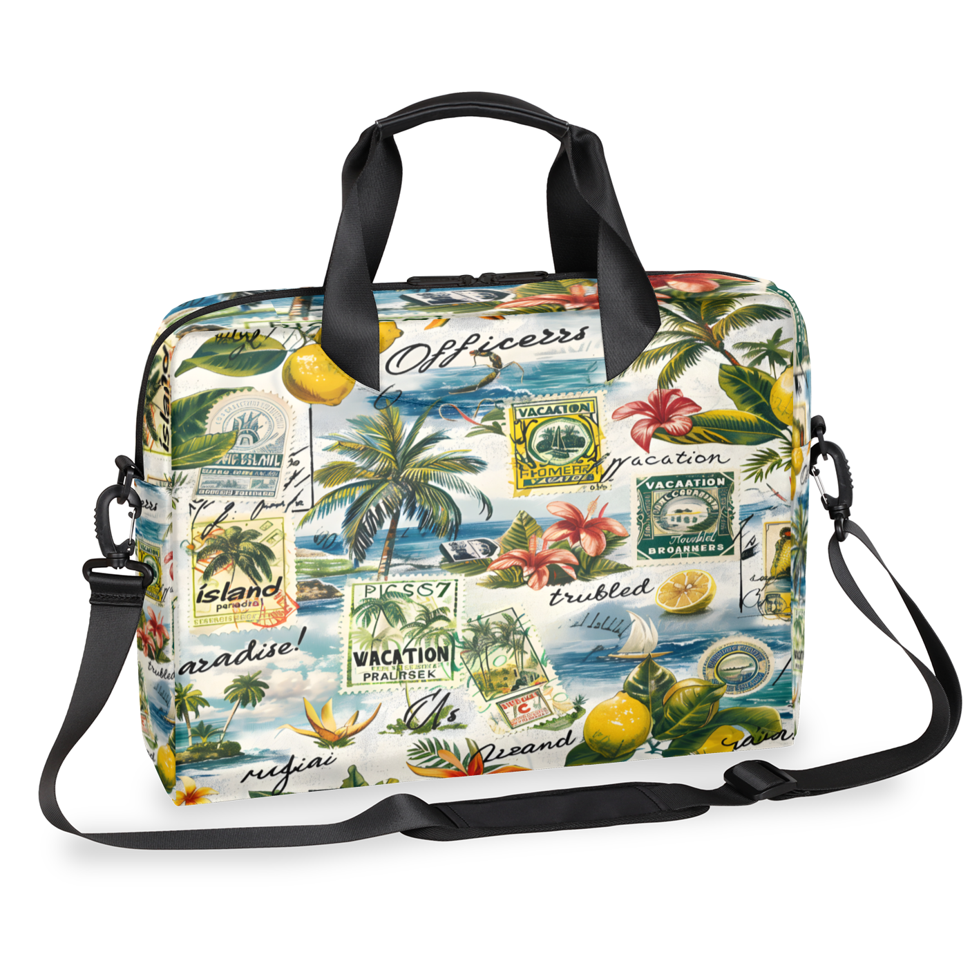 Herdesigns Summer Theme Laptop Bag for Women Men, Computer Case Briefcase Messenger Bags, 15-15.6 inch Laptop Sleeve Shoulder Bag