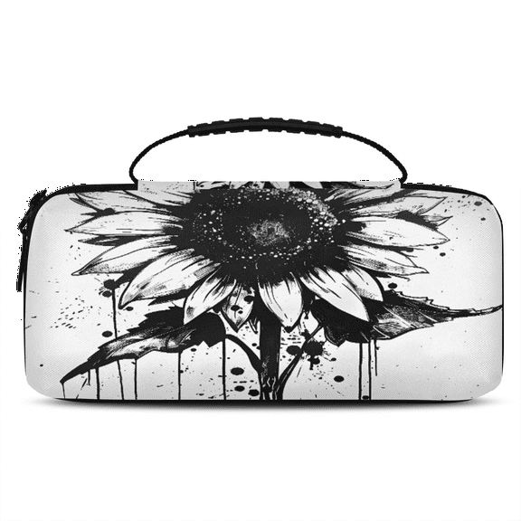 Herdesigns Sunflower Black Carrying Case for Nintendo Switch 2 with 20 Game Card Slots, Portable Travel Carry Case for Accessories and Console