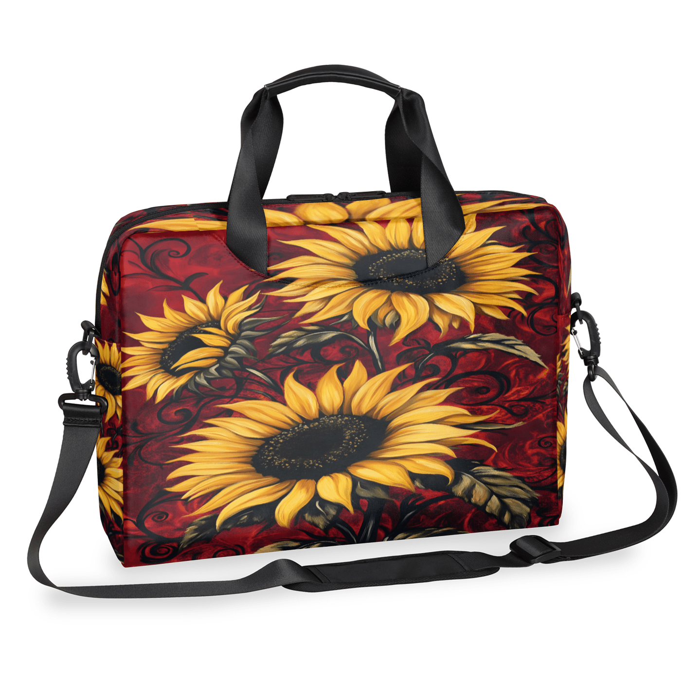 Herdesigns Sunflower Laptop Bag for Women Men, Computer Case Briefcase Messenger Bags, 15-15.6 inch Laptop Sleeve Shoulder Bag