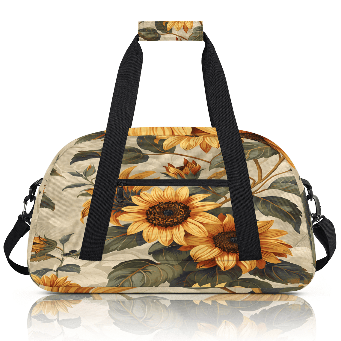 Herdesigns Sunflowers Sports Duffle Bag for Women & Men, Floral Gym Bag Dance Bag Overnight Bag Carry On Weekender Travel Bag
