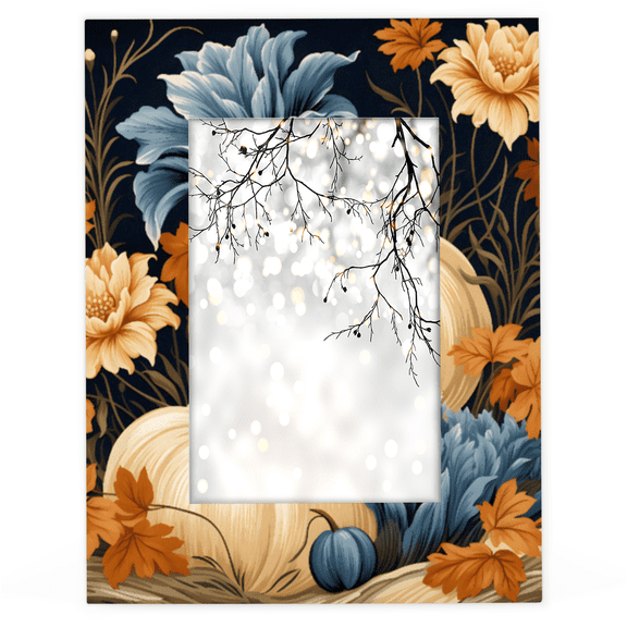 Herdesigns Thanksgiving Pumpkin Fall 4x6 Picture Frame Wood Photo Frame Table Display or Wall Hanging Decoration for Vertical or Horizontal Display