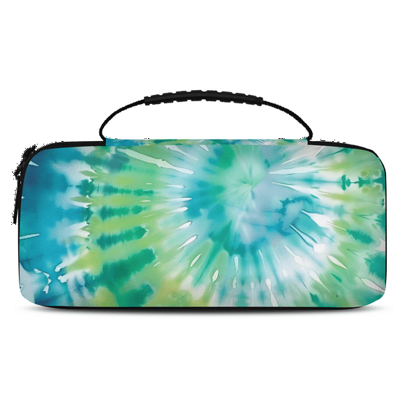 Herdesigns Tie Dye Blue Green Carrying Case for Nintendo Switch 2 with 20 Game Card Slots, Portable Travel Carry Case for Accessories and Console