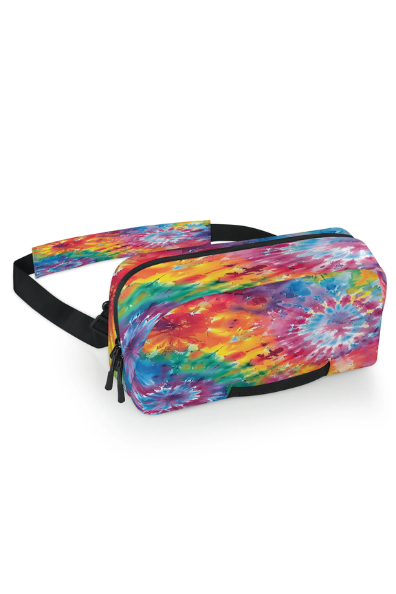 Tie Dye Carrying Case Bag for Gaming Console, Waterproof Travel Crossbody Sling Bag Compatible with Nintendo Switch 2, Adjustable Shoulder Strap Chest Bag, Colorful