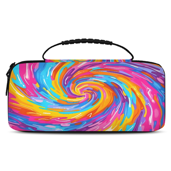 Herdesigns Tie Dye Colorful Boho Rainbow Carrying Case for Nintendo Switch 2 with 20 Game Card Slots, Portable Travel Carry Case for Accessories and Console