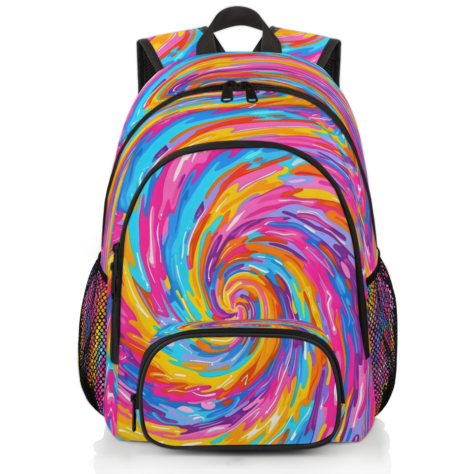 Herdesigns Tie Dye Colorful Boho Rainbow Laptop Backpack for 