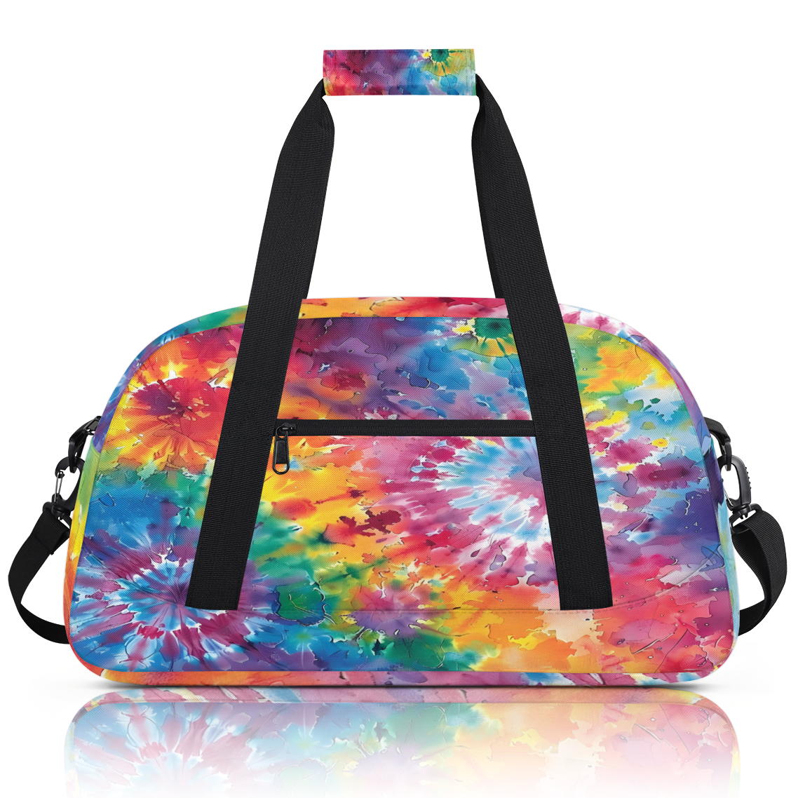 Herdesigns Tie Dye Sports Duffle Bag for Women & Men, Colorful Gym Bag Dance Bag Overnight Bag Carry On Weekender Travel Bag