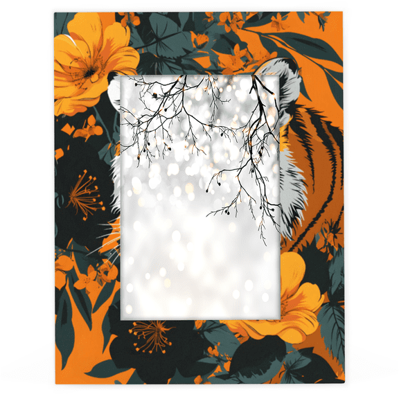 Herdesigns Tiger 4x6 Picture Frame Animal Wood Photo Frame Table Display or Wall Hanging Decoration for Vertical or Horizontal Display