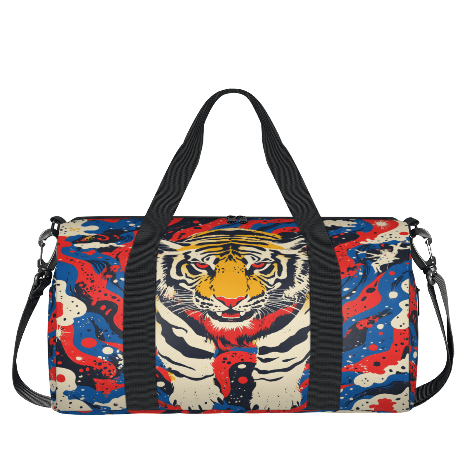 Herdesigns Tiger Gym Bag for Women, Duffle Bag for Travel Sport, Wild Animal Lightweight Waterproof Carry on Weekender Dance Yoga Workout Bags