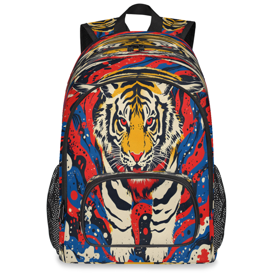 Herdesigns Tiger Laptop Backpack for Women Men, 18.3 Inch Large Computer Backpacks Fashion Teacher Nurse Bag Casual Daypack for Work Travel Wild Animal