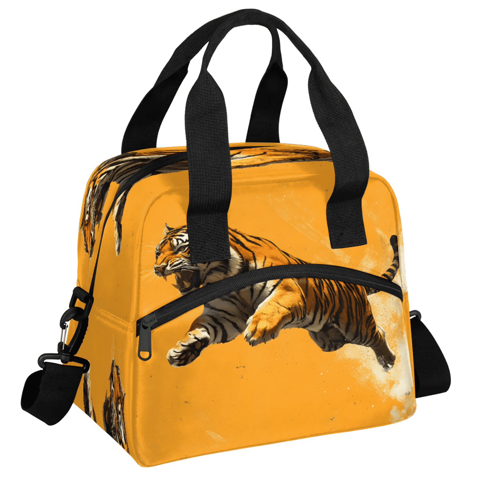 Herdesigns Tiger Lunch Bag for Women Men Adult, Funny Tiger Large Insulated Reusable Lunch Box Leakproof Portable Cooler Tote Bags for Work Picnic Beach