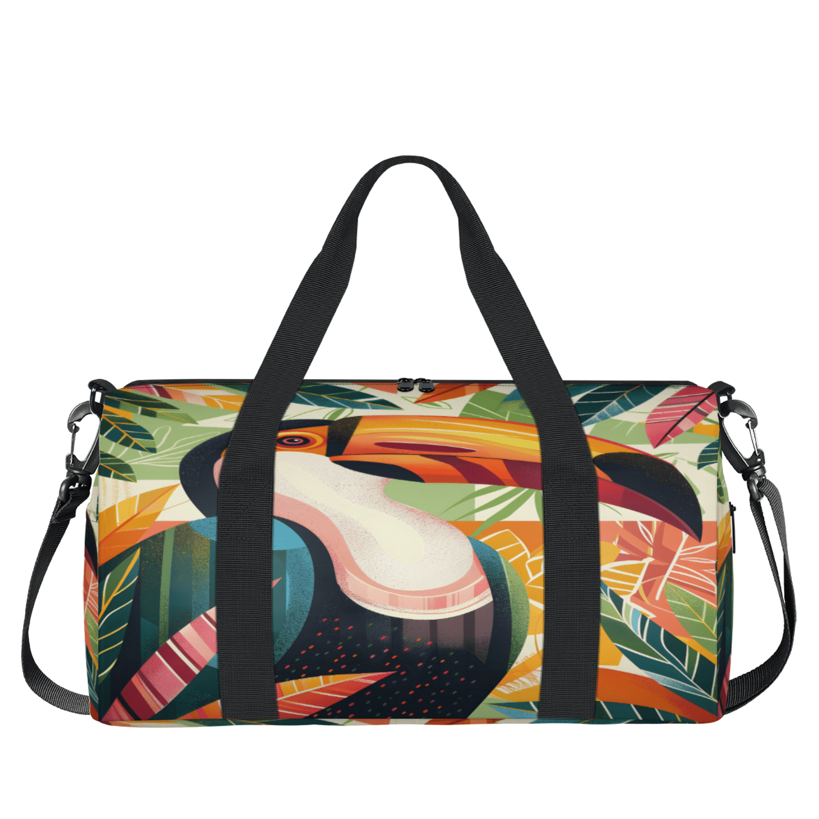 Herdesigns Toucan Bird Gym Bag for Women, Duffle Bag for Travel Sport, Tropical Toucan Lightweight Waterproof Carry on Weekender Dance Yoga Workout Bags