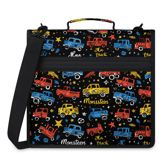 Herdesigns Transportation Zipper Binder 1.5 Inch 3 D-Rings with Shoulder Strap & Handle, Waterproof Vehicles Truck Binder Organizer Bag for 13 Inch Laptop