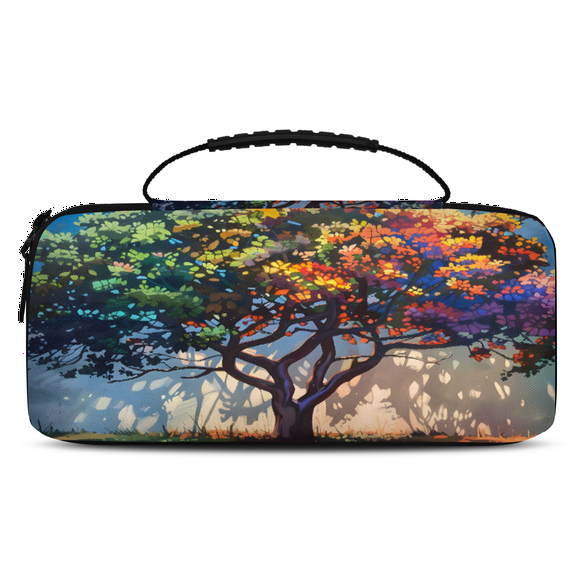 Herdesigns Tree Colorful Carrying Case for Nintendo Switch OLED Model 2021 & Switch 2017 with 20 Game Card Slots, Portable Travel Carry Case for Accessories and Console
