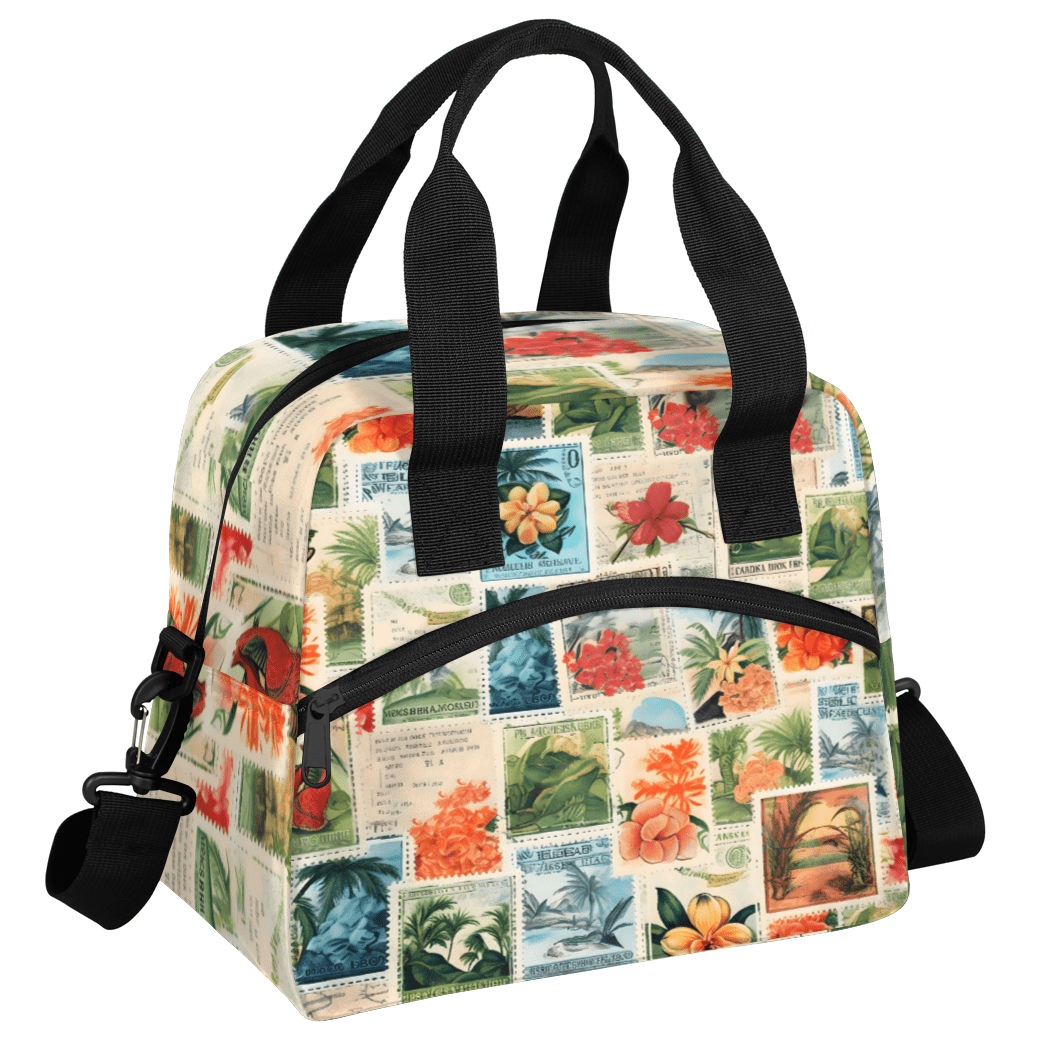 Herdesigns Tropical Beach Theme Insulated Lunch Bag for Women Men Adults Large Reusable Lunch Box Leakproof Portable Cooler Tote Bags with Adjustable Shoulder Strap