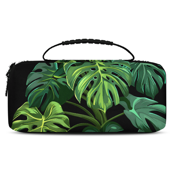 Herdesigns Tropical Green Palm Leaves Carrying Case for Nintendo Switch 2 with 20 Game Card Slots, Portable Travel Carry Case for Accessories and Console