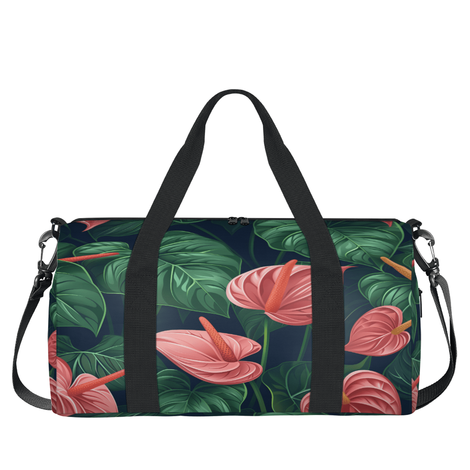 Herdesigns Tropical Gym Bag for Women, Duffle Bag for Travel Sport, Palm Leaves Floral Plants Lightweight Waterproof Carry on Weekender Dance Yoga Workout Bags